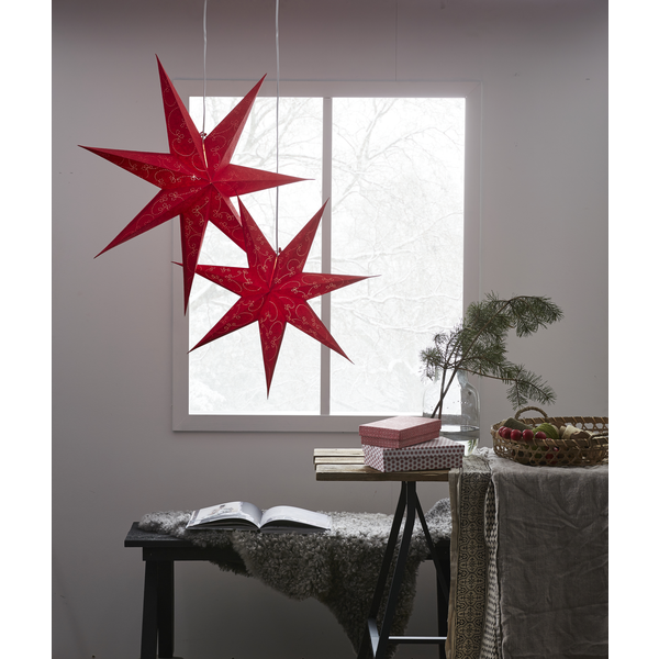 Julstjärna hängande (papper) 63cm | röd [Star Trading] 361364 - 3