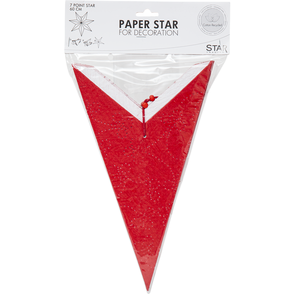 Julstjärna hängande (papper) 63cm | röd [Star Trading] 361364 - 6