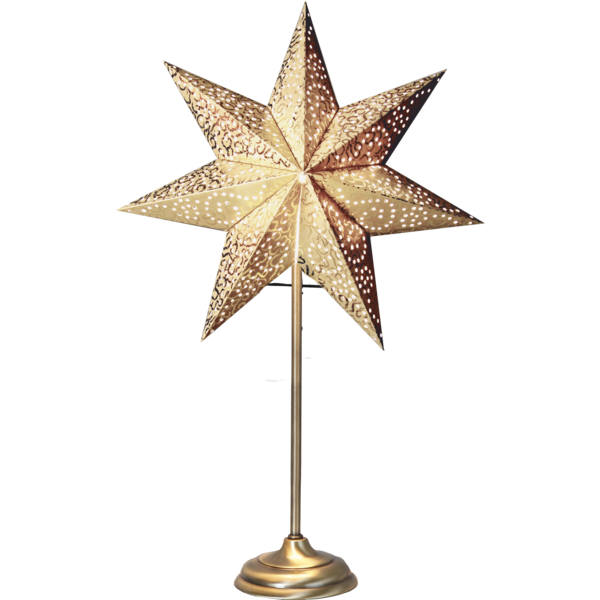 Julstjärna på fot (papper) 55cm | Antique guld [Star Trading] 501859 - 1