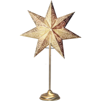 Julstjärna på fot (papper) 55cm | Antique guld [Star Trading] 501859