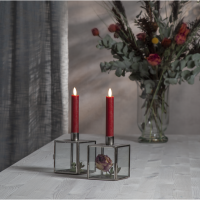 LED Antikljus Flamme | 15cm | mörkröd [Star Trading] 2st 361367