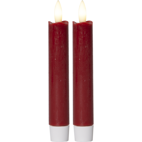 LED Antikljus Flamme | 15cm | mörkröd 2st [Star Trading] 361367 - 1