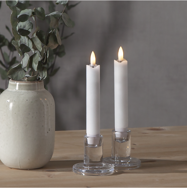 LED Antikljus Flamme | 15cm | vit [Star Trading] 2st 361223 - 1