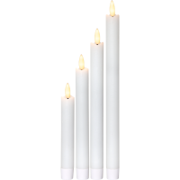 LED Antikljus Flamme | 16-28cm | vit [Star Trading] 4st 500694