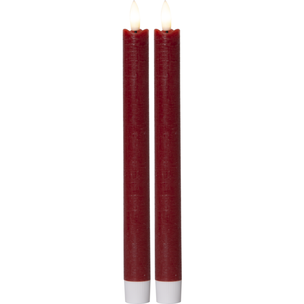 LED Antikljus Flamme | 24.5cm | mörkröd 2st [Star Trading] 361219 - 1