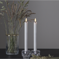 LED Antikljus Flamme | 25cm | vit [Star Trading] 2st 361220