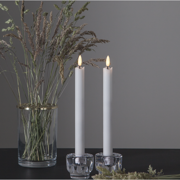 LED Antikljus Flamme | 25cm | vit 2st [Star Trading] 361220 - 2