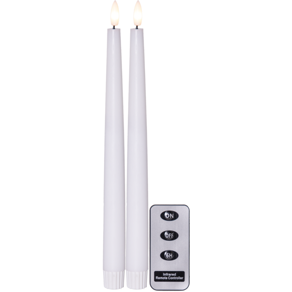 LED Antikljus Flamme | 28cm | vit [Star Trading] 2st 362074 - 1