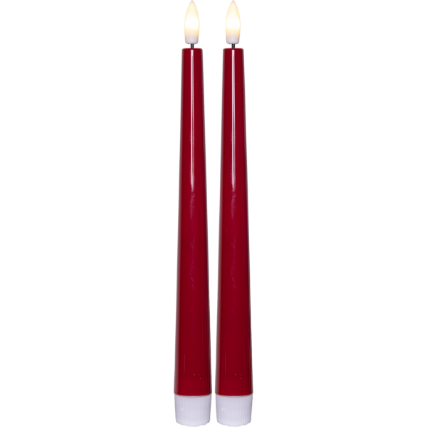 LED Antikljus Flamme Candy | 26cm | röd [Star Trading] 2st 502322 - 1