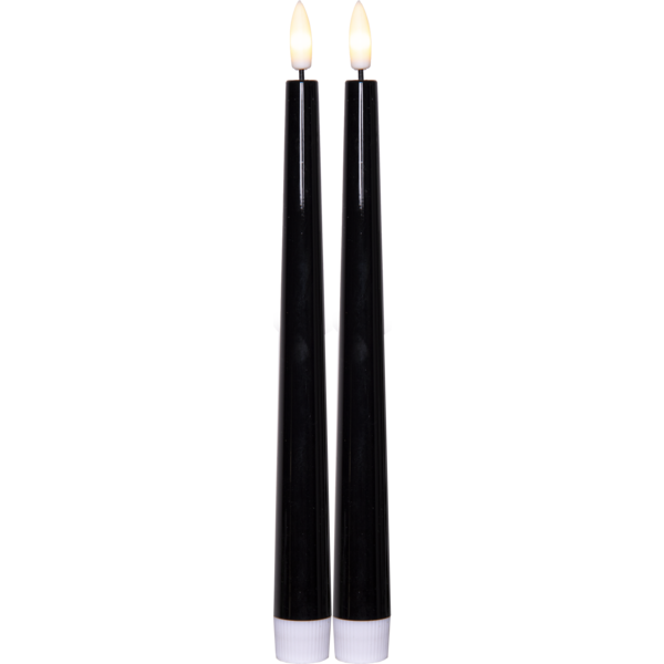 LED Antikljus Flamme Candy | 26cm | svart [Star Trading] 2st 502323 - 1