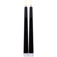 LED Antikljus Flamme Candy | 26cm | svart [Star Trading] 2st 502323