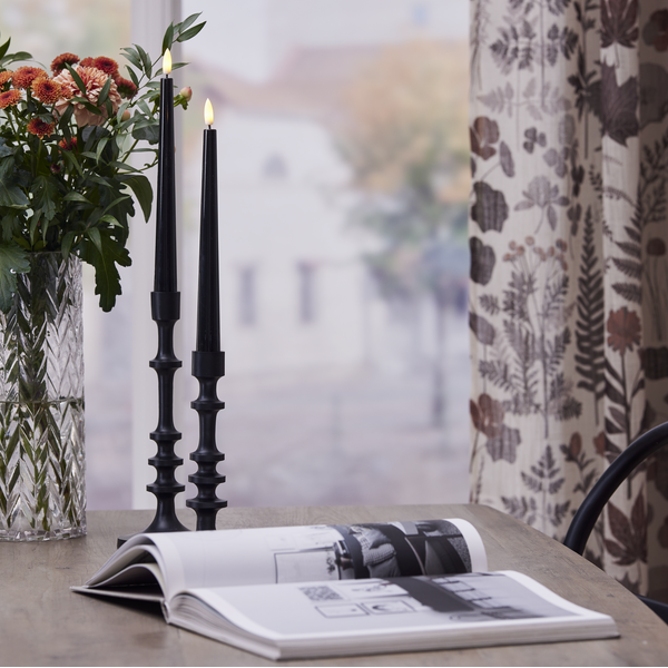 LED Antikljus Flamme Candy | 26cm | svart [Star Trading] 2st 502323 - 2