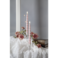 LED Antikljus Flamme Shine | 24.5cm | rosa [Star Trading] 2st 501536