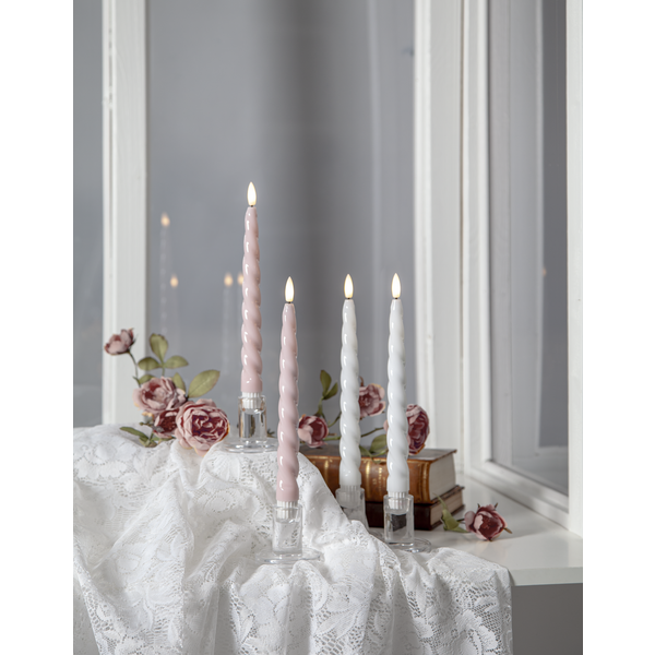 LED Antikljus Flamme Shine | 24.5cm | rosa [Star Trading] 2st 501536 - 3