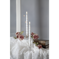 LED Antikljus Flamme Shine | 24.5cm | vit [Star Trading] 2st 501535