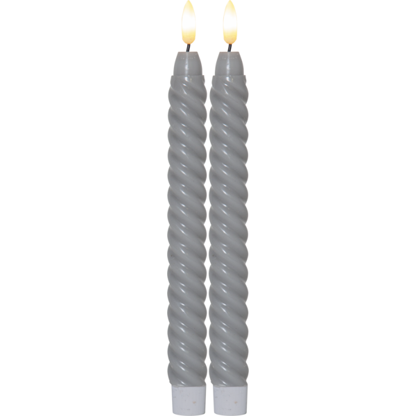 LED Antikljus Flamme Swirl | 25cm | grå [Star Trading] 2st 361506 - 1