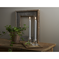 LED Antikljus Flamme Swirl | 25cm | grå [Star Trading] 2st 361506