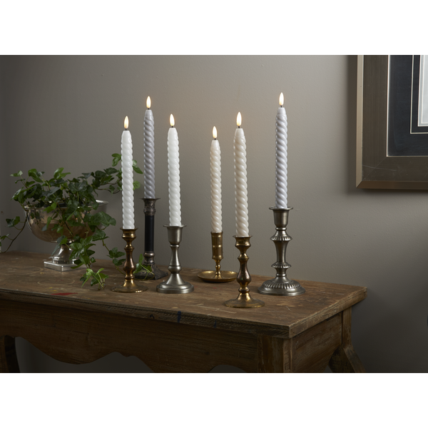 LED Antikljus Flamme Swirl | 25cm | grå 2st [Star Trading] 361506 - 3