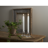 LED Antikljus Flamme Swirl | 25cm | vit [Star Trading] 2st 500693