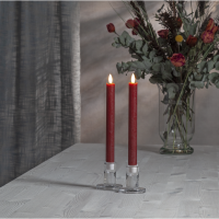 LED Antikljus Flamme rustic | 24.5cm | mörkröd [Star Trading] 2st 361219