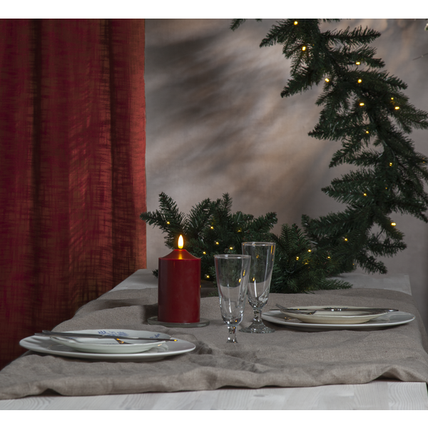 LED Blockljus Flamme | 	Ø7,5cm x 15cm | mörkröd [Star Trading] 361226 - 3