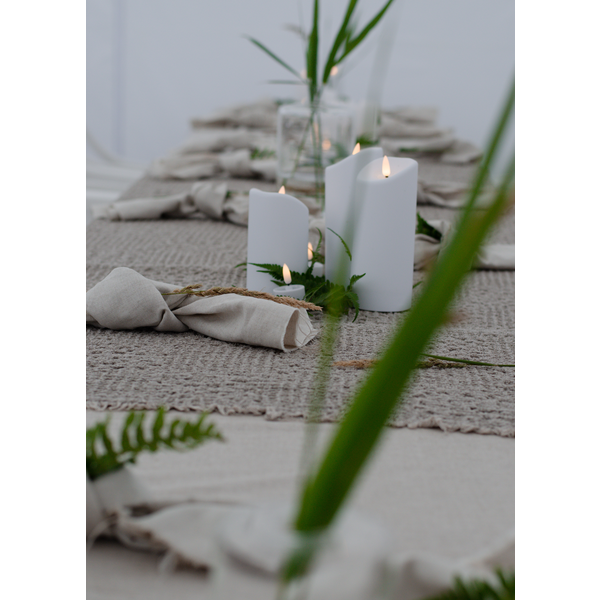 LED Blockljus Flamme | 	Ø7,5cm x 15cm | vit [Star Trading] 500696 - 2