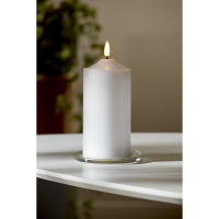 LED Blockljus Flamme | 	Ø7,5cm x 17cm | vit [Star Trading] 500697