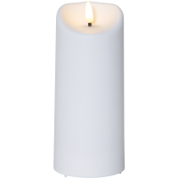 LED Blockljus Flamme | 	Ø7,5cm x 18cm | vit [Star Trading] 500695