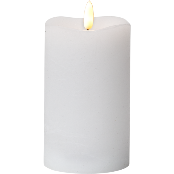 LED Blockljus Flamme | 14cm | vit [Star Trading] 361225 - 1