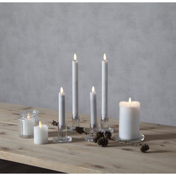 LED Blockljus Flamme | 14cm | vit [Star Trading] 361225 - 4
