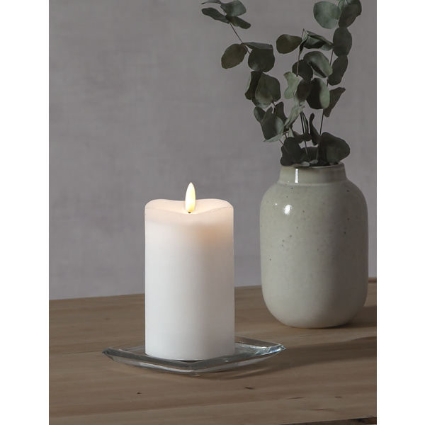 LED Blockljus Flamme | 14cm | vit [Star Trading] 361225 - 5