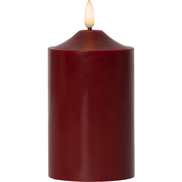 LED Blockljus Flamme | 15cm | mörkröd [Star Trading] 361226 - 1