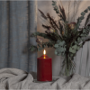 LED Blockljus Flamme | 15cm | mörkröd [Star Trading] 361226 - 2
