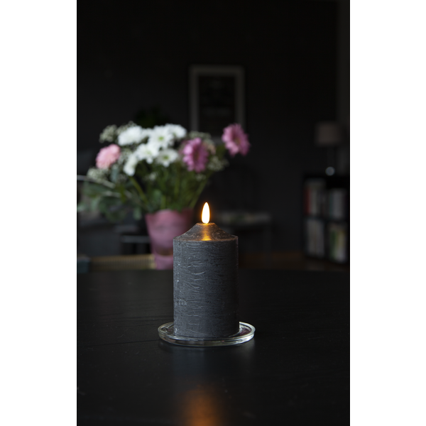 LED Blockljus Flamme | 15cm | svart [Star Trading] 361409 - 2