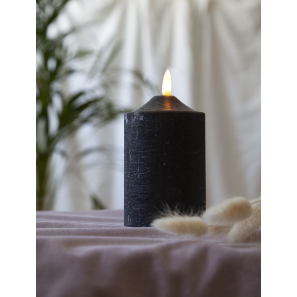 LED Blockljus Flamme | 15cm | svart [Star Trading] 361409 - 3
