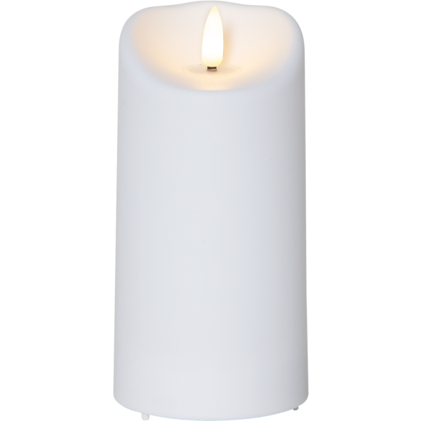 LED Blockljus Flamme | 15cm | vit [Star Trading] 500696 - 1