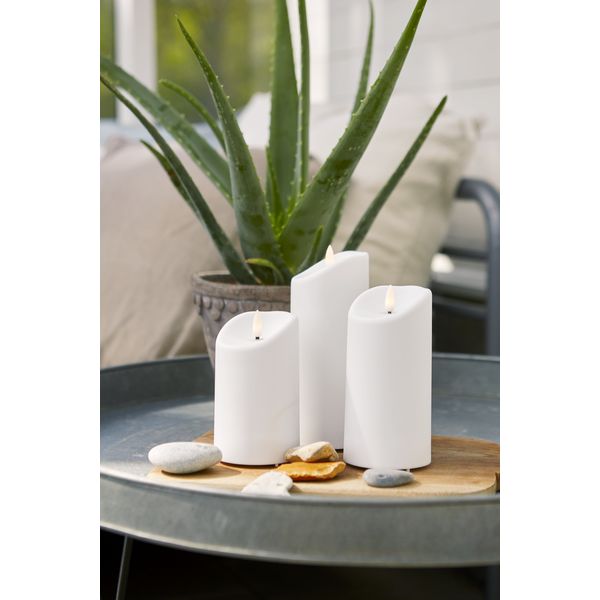 LED Blockljus Flamme | 15cm | vit [Star Trading] 500696 - 3