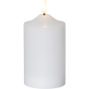 LED Blockljus Flamme | 15cm | vit (vax) [Star Trading]