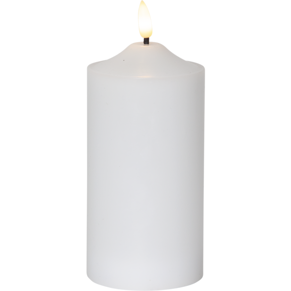 LED Blockljus Flamme | 17cm | vit [Star Trading] 500697 - 1