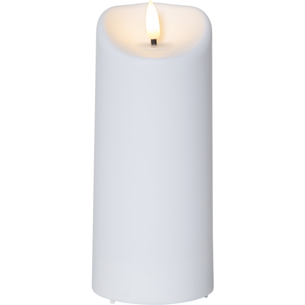 LED Blockljus Flamme | 18cm | vit [Star Trading] 500695 - 1