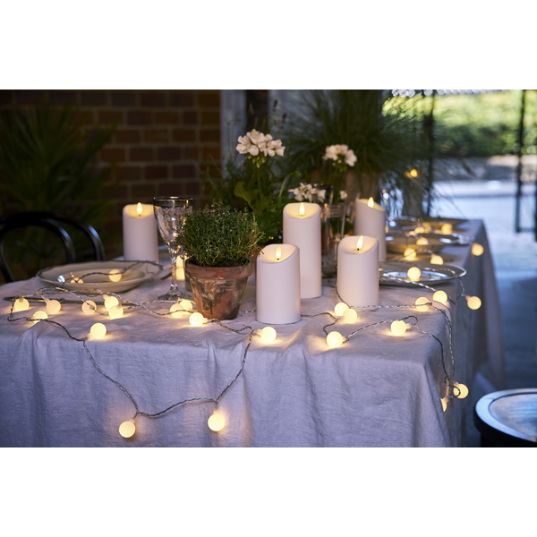 LED Blockljus Flamme | 18cm | vit [Star Trading] 500695 - 3