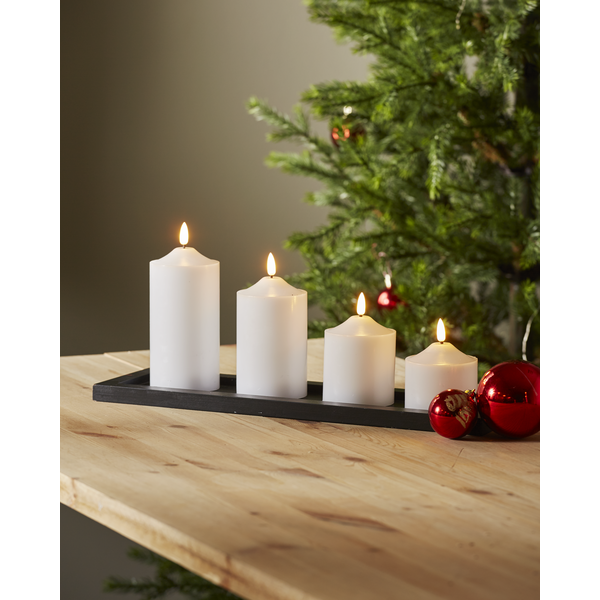 LED Blockljus Flamme | 9.5cm | vit [Star Trading] 361227 - 5