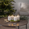 LED Blockljus Flamme Advent | 12,5 cm | vit 4st [Star Trading] 502313 - 2