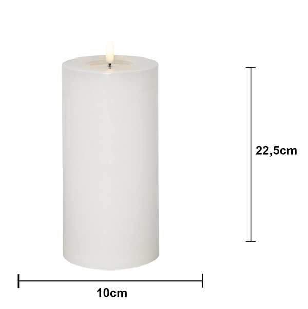 LED Blockljus Flamme Flow | Ø10cm x 12,5cm | vit [Star Trading] 362084 - 4