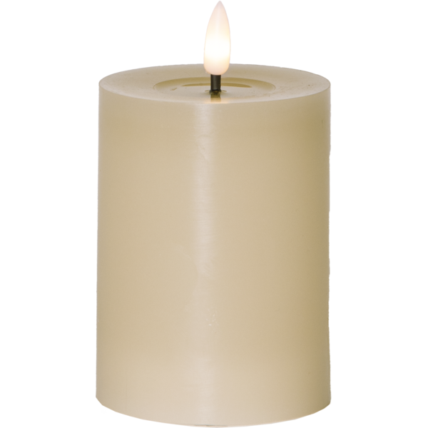 LED Blockljus Flamme Flow | Ø7,5cm x 12,5cm | beige [Star Trading] 362083 - 2