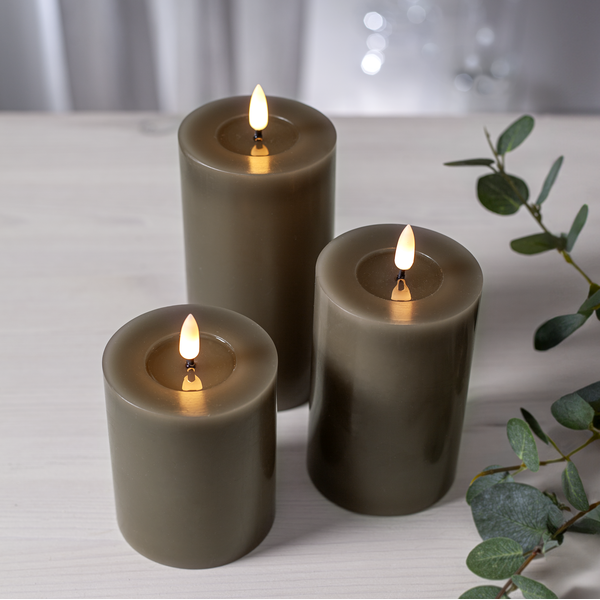 LED Blockljus Flamme Flow | 12.5cm | mullvad [Star Trading] 362089 - 2