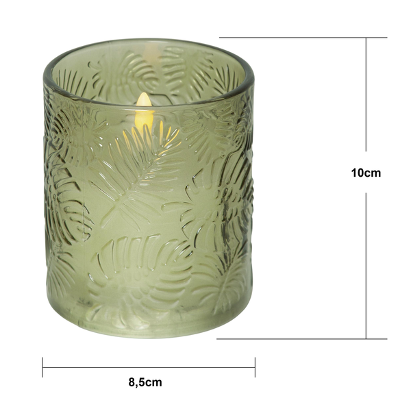 LED Blockljus Flamme Leaf | 	Ø8,5cm x 10cm | grön [Star Trading] 501544 - 3