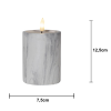 LED Blockljus Flamme Marble | Ø7,5cm x 12,5cm | grå [Star Trading] 362075 - 5