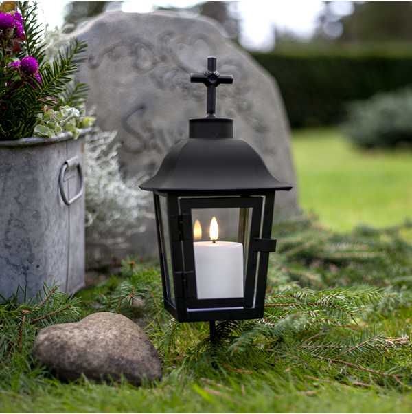 LED Blockljus Flamme Paula | Ø6,1cm x 10cm | vit [Star Trading] 502433 - 1