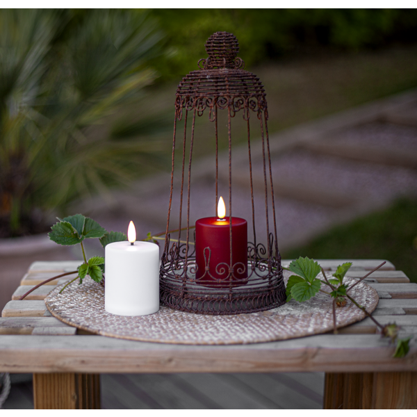 LED Blockljus Flamme Paula | Ø6,1cm x 10cm | vit [Star Trading] 502433 - 3